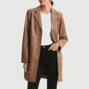 Avec Les Filles | Faux Leather Mid Length Blazer Jacket | NWT